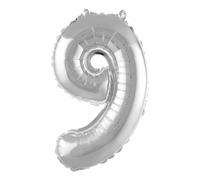 Paris Prix Ballon gonflable chiffre 9 - Argent