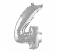 Paris Prix Ballon Gonflable Métallisé Chiffre 4 40cm Argent