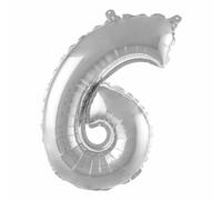 Paris Prix Ballon Gonflable Métallisé Chiffre 6 - Argent