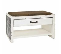 Paris prix Banc à chaussures avec assise - Blanc