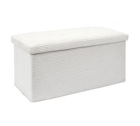 Paris Prix Banc Coffre Pliable Côtelé Scott 76cm Beige