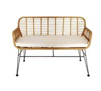 Paris prix Banc de jardin avec coussin - Beige et noir