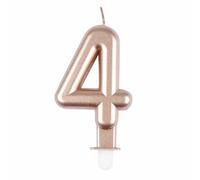 Paris Prix Bougie Anniversaire Chiffre 4 Rose Gold