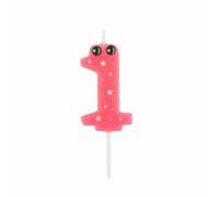 Paris prix Bougie d'Anniversaire "Chiffre 1" 5cm Rose - Rose
