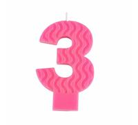 Paris Prix Bougie d'Anniversaire Chiffre 3 Rose