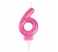 Paris Prix Bougie d'Anniversaire Chiffre 6 - Rose