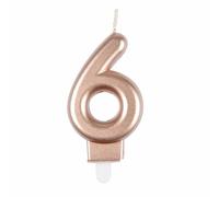 Paris Prix Bougie d'Anniversaire Chiffre 6 - Rose Gold