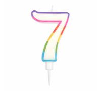 Paris Prix Bougie d'Anniversaire Chiffre 7 Multicolore