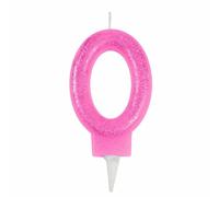 Paris Prix Bougie d'Anniversaire Paillette Chiffre 0 - Rose