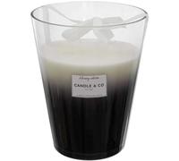 HOME DECO FACTORY - BO5446 Bougie Parfumée en Vase Noir - Senteur Linge Frais - Cire de Paraffine - Mèche en Coton - Combustion 120h - 18.7x23.2x18.7 cm - Noir