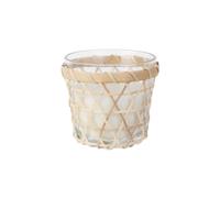 Paris prix Bougie Parfumée Panier en Bois 12cm Fleur de Tiaré - Beige