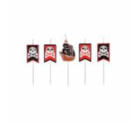 Paris prix Bougies anniversaire pirates x5 - Rouge