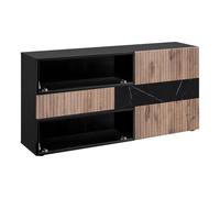 Paris Prix Buffet 3 Portes & 1 Tiroir Cannes 160cm Noir & Naturel