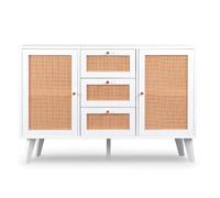 Paris prix Buffet bahut cannage rotin - Blanc