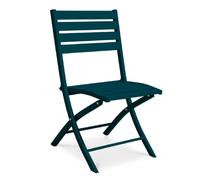 DCB Garden Chaise de jardin pliante en aluminium Marius 82 cm bleu canard