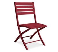 DCB Garden Chaise de jardin pliante MARIUS en aluminium – carmin