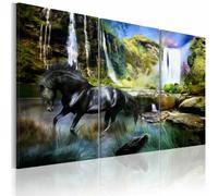 Paris Prix Cheval sur Fond de Cascade Bleue
