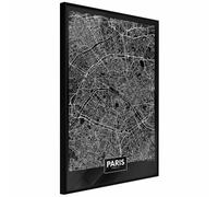 Paris Prix City Map Paris Dark 40 x 60 cm - Noir