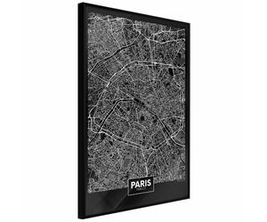 Paris Prix City Map Paris Dark 40 x 60 cm - Noir