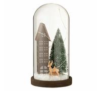 Paris Prix Cloche Déco LED Verre Maison - 27 cm Marron