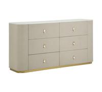Paris Prix Commode 6 Tiroirs Beauty 140cm Crème