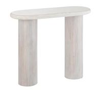 Paris Prix Console Ovale en Marbre Noor 91cm Blanc Cassé
