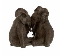 Paris Prix Couple d'Éléphants - 25cm Marron