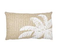 HOME DECO FACTORY Coussin déhoussable TX0295 Motif palmier intérieur 30x50 cm Marron et blanc