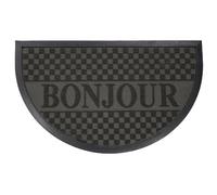 Deco Tapis 1740162 Tapis d'Entrée Demi-Lune Bonjour Polypropylène/Cao Noir 75 x 45 cm