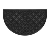 douceur d'intérieur, Tapis Demi-Lune (45 x 75 cm) Emilio Noir, Relief Caoutchouc