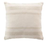 Douceur d'Intérieur – Coussin déhoussable Doreline, Coton jacquard fils métallisés, 40x40 cm, Beige
