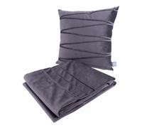 Paris Prix Ensemble Coussin & Plaid Paulina - Gris Graphite