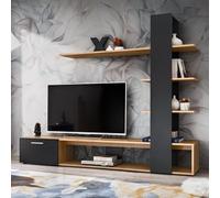 Paris Prix Ensemble Meuble TV Design EKO 190cm Naturel & Noir