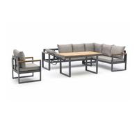 Paris prix ensemble repas de jardin 7 places - Gris anthracite