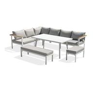 Paris Prix Ensemble Repas de Jardin 9 Places Majari 150cm Blanc