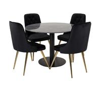 Paris prix ensemble table & 4 chaises - gris foncé