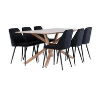 Paris prix Ensemble table + 6 chaises - Marron et noir