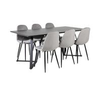 Paris prix Ensemble table + 6 chaises - Noir et gris