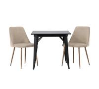 Paris prix Ensemble table à manger + 2 chaises - Noir & sable