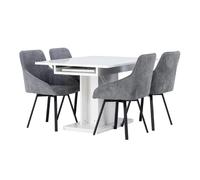 Paris prix Ensemble table à manger 4 chaises - Blanc & gris