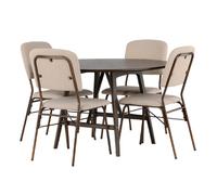 Paris prix ensemble table à manger + 4 chaises - marron foncé & beige