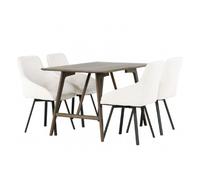 Paris prix ensemble table à manger 4 chaises - Marron foncé et beige