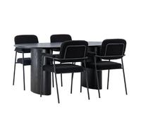 Paris prix Ensemble table à manger 4 chaises - Noir