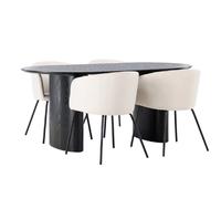 Paris prix ensemble table à manger 4 chaises - Noir & beige