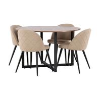 Paris prix ensemble table à manger 4 chaises - noyer & beige