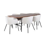Paris prix Ensemble table à manger 6 chaises - Beige et marron