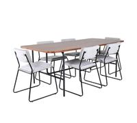 Paris prix Ensemble table à manger 6 chaises - Gris et marron