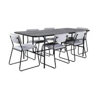 Paris prix Ensemble table à manger 6 chaises - Gris et noir