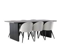 Paris prix ensemble table à manger 6 chaises - Gris et noir