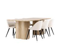 Paris prix ensemble table à manger 6 chaises - Naturel & beige